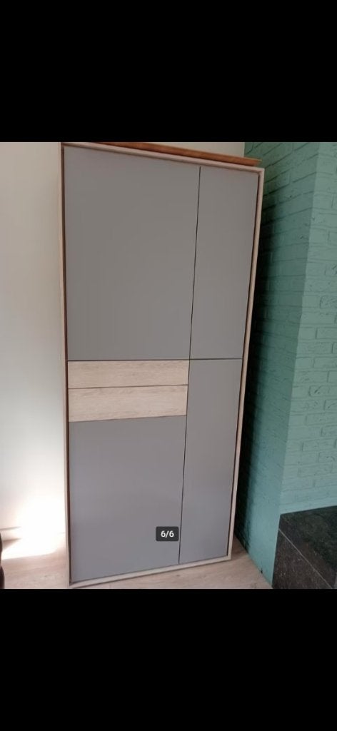 Set van 4 moderne kasten – grijs/hout (geen ikea), Ophalen, Zo goed als nieuw