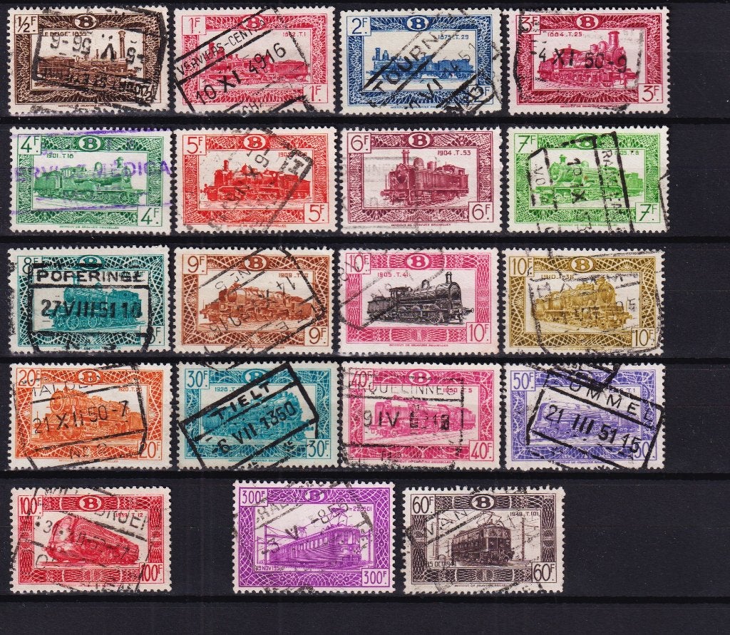 Belgique Timbres chemins de fer 1949 TR304-TR321A oblitéré, Oblitéré, Trains, Affranchi, Envoi