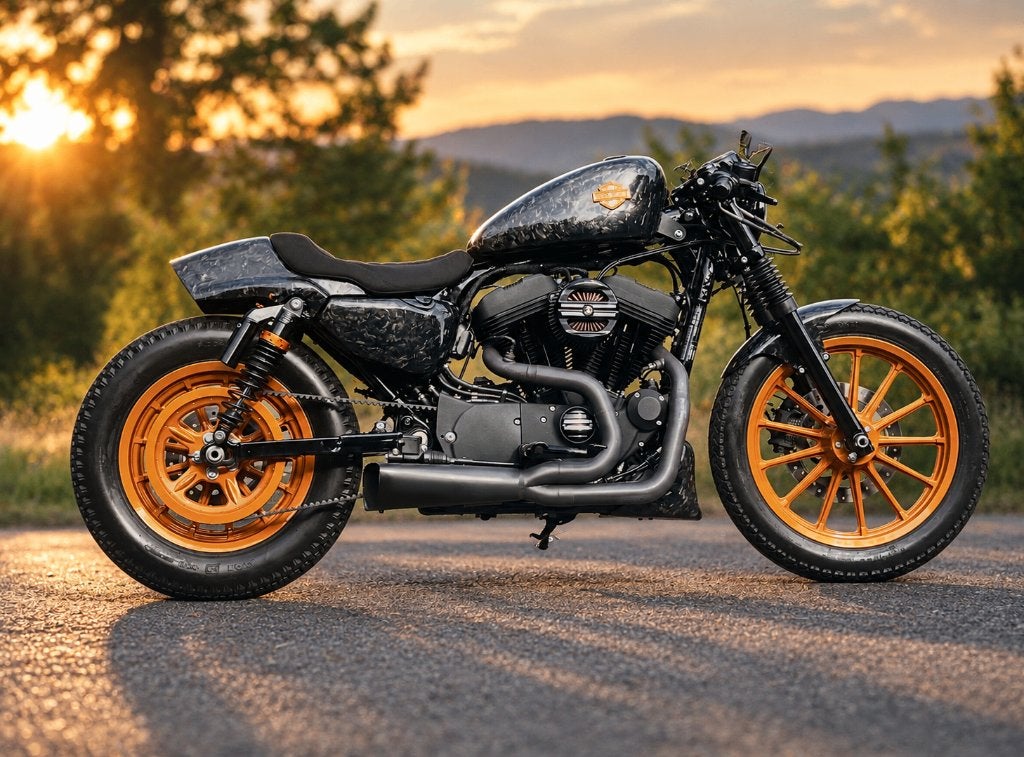 Nieuwe Harley Iron 883 Cafe Racer Full Carbon Custom, Motoren, 2 cilinders, Nieuw, 883 cc, Particulier