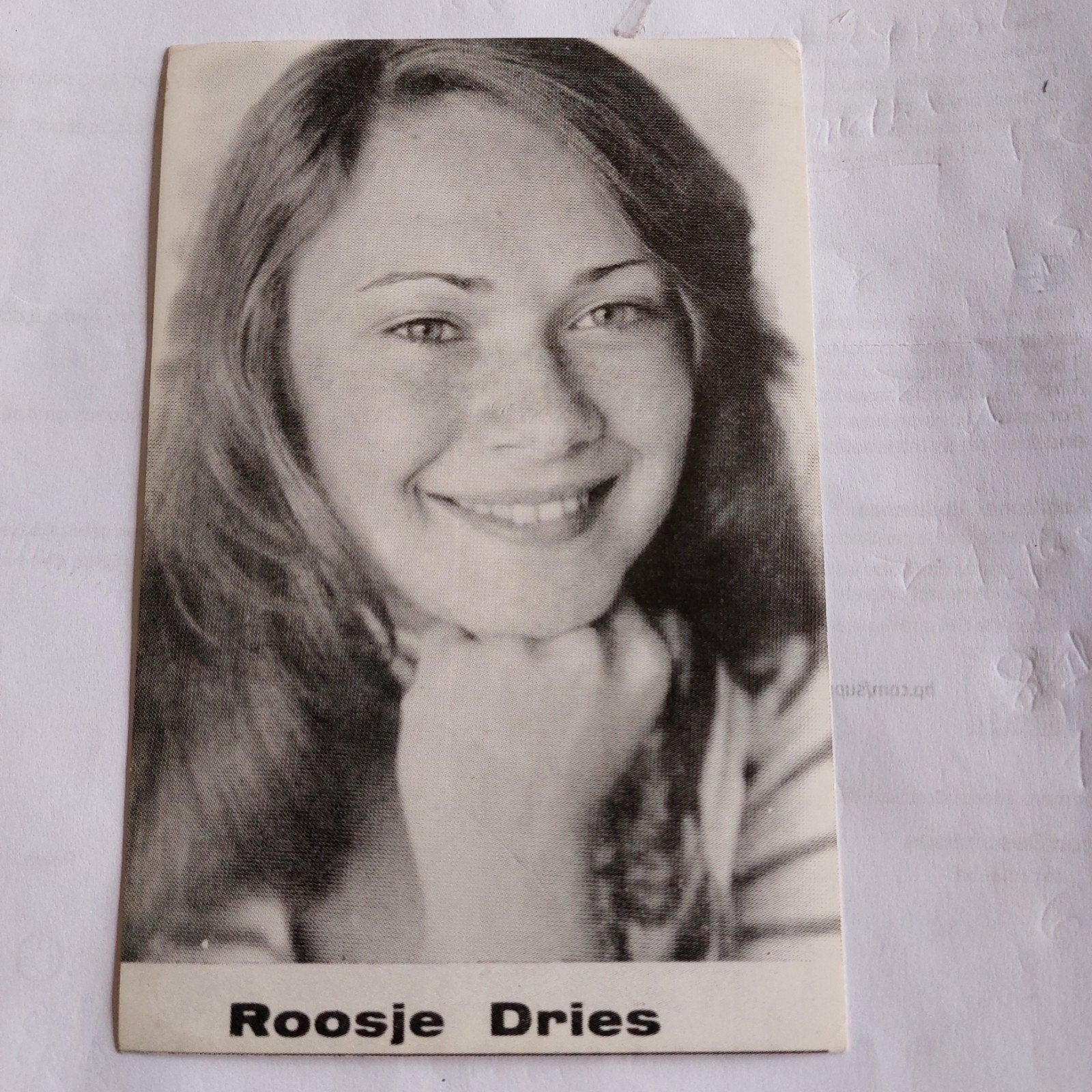 fotokaart  zangeres Roosje Dries, Ophalen of Verzenden