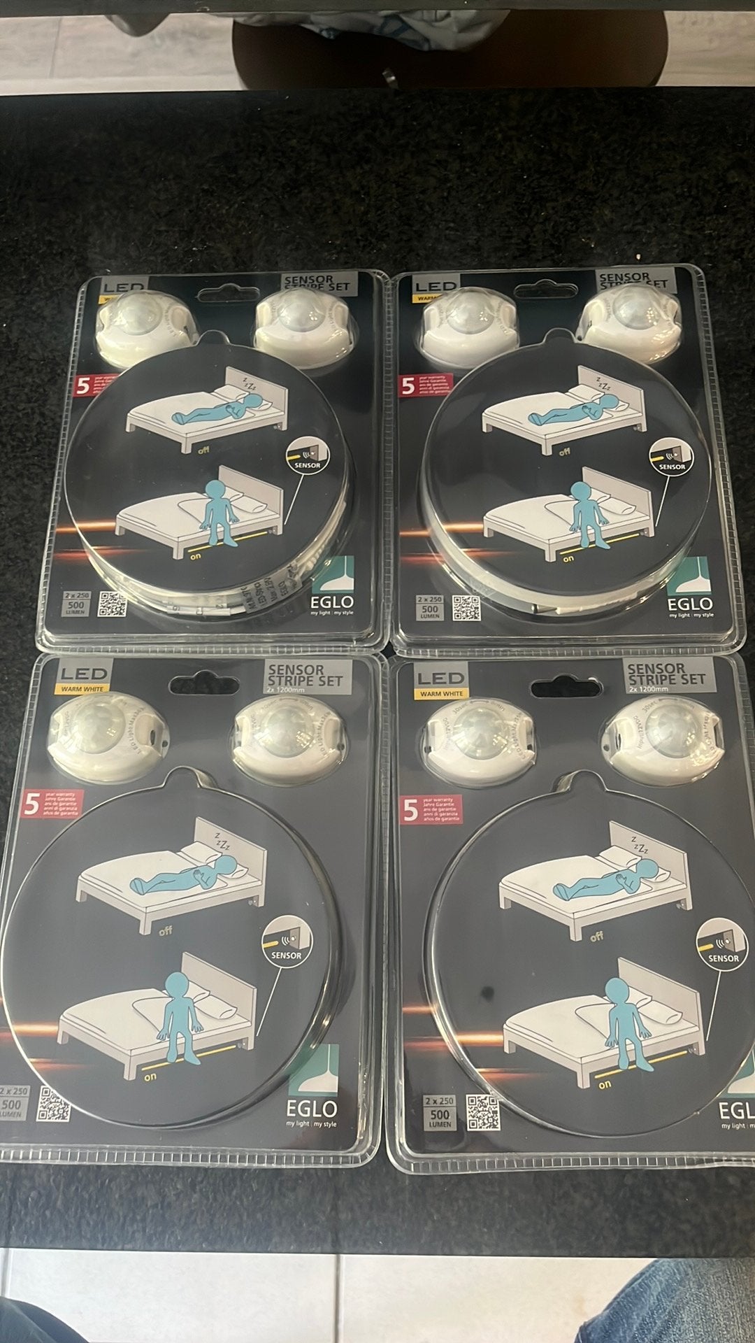 Lot de 4 Kit ruban LED EGLO avec détecteur de mouvement Neuf, Enlèvement, Neuf, Blanc