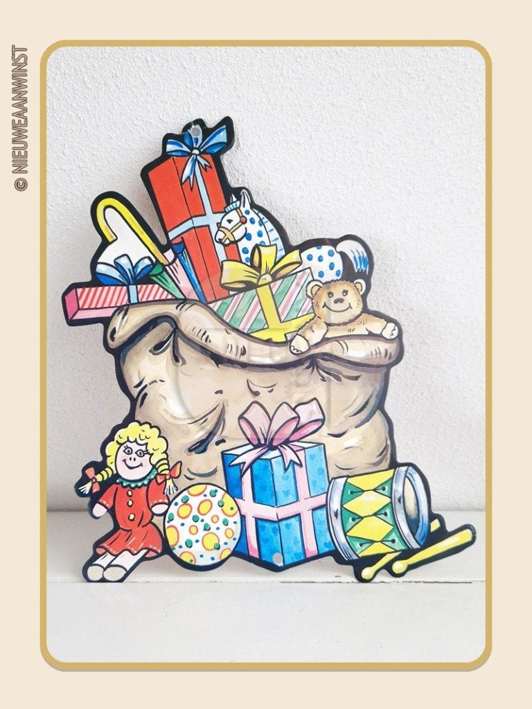 Nostalgische Sinterklaasdecoratie zak gevuld cadeaus - 25cm, Envoi, Comme neuf