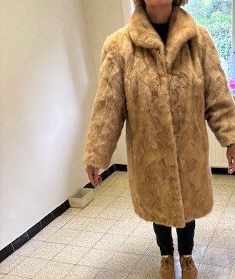 bontjas, Ophalen, Zo goed als nieuw, Maat 38/40 (M), Beige