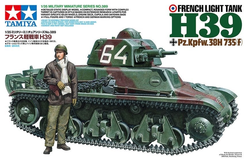 TAMIYA 35389 French Light Tank H39 Pz.Kpfw.38H 735(f) 1/35, Hobby en Vrije tijd, Tank, 1:32 tot 1:50, Nieuw, Ophalen of Verzenden