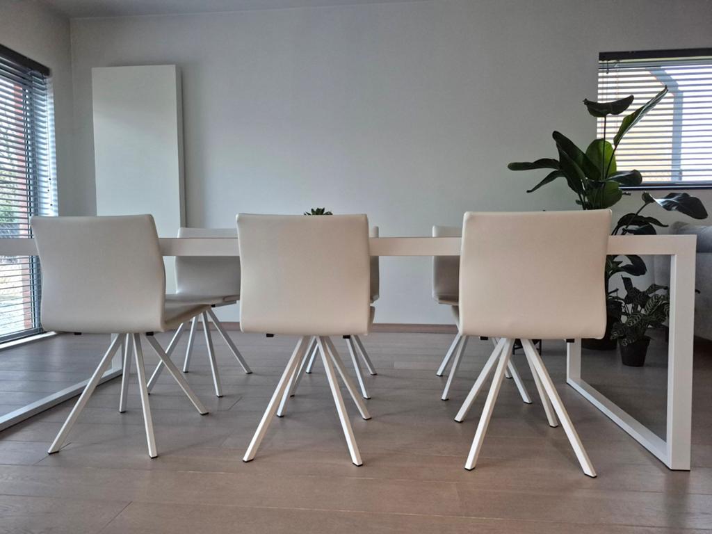 Moderne eetkamerstoelen - 6 stuks, Huis en Inrichting, Ophalen, Wit