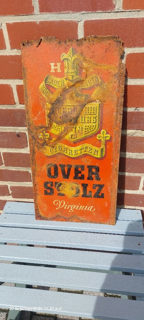 Ancien panneau d'affichage en métal sur Stolz, Enlèvement ou Envoi, Utilisé, Panneau publicitaire