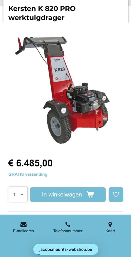 Balayeuse hydr porte-outils pro Kersten K820 - Moteur Honda, Enlèvement