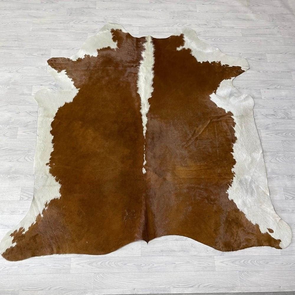 Koeienhuid bruin wit Hereford 205x205cm | Lederstore, Meerkleurig, Wandkleed, Nieuw, Ophalen of Verzenden