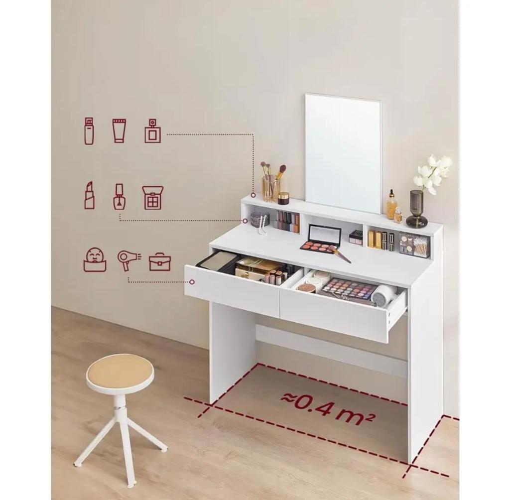 Coiffeuse avec miroir, Maison & Meubles, Tables | Coiffeuses, Comme neuf, 100 à 150 cm, Enlèvement, 100 à 150 cm