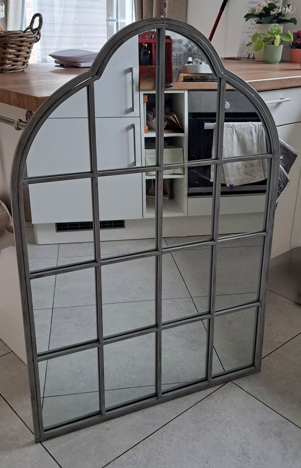 Grand miroir style fenêtre entièrement en fer forgé, Maison & Meubles, Accessoires pour la Maison | Miroirs