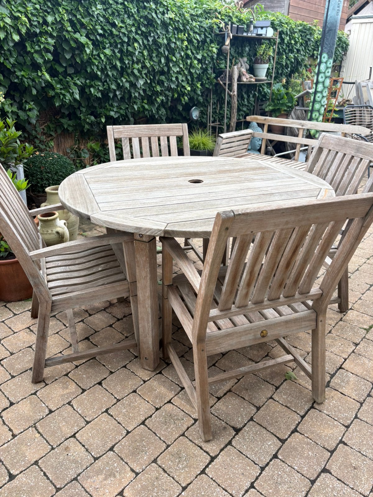Mooie kwalitatieve teak tuinset, Tuin en Terras, Ophalen of Verzenden, Zo goed als nieuw, Tuinset