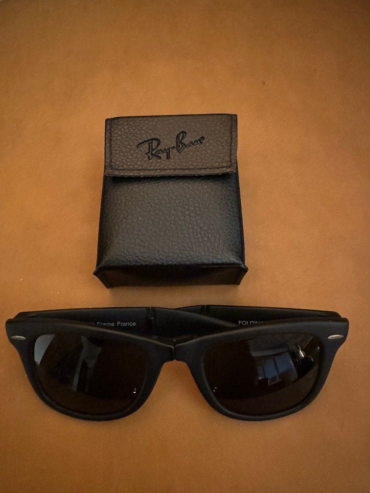 Vintage B&L Ray-Ban folding Wayfarer I zonnebril W0670 W6, Handtassen en Accessoires, Zonnebril, Zwart, Ophalen of Verzenden, Zo goed als nieuw