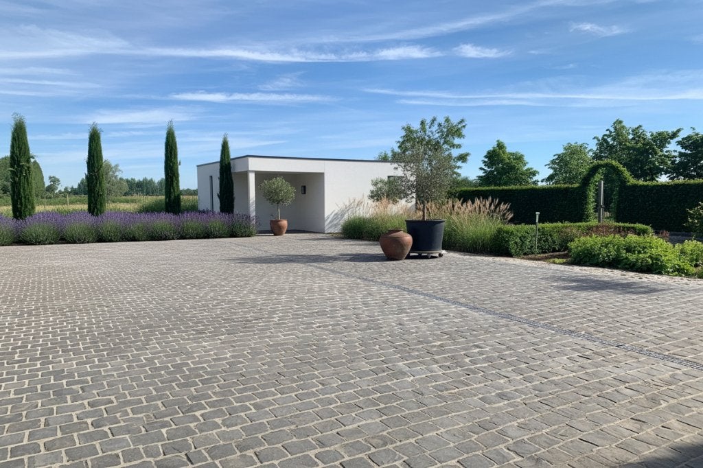 Kasseien Dark Basalt Vietnam 10x10-14x14-20x14x5-7cm, Jardin & Terrasse, Pavé & Dalles, Neuf, Briques, Céramique, 10 m²² ou plus