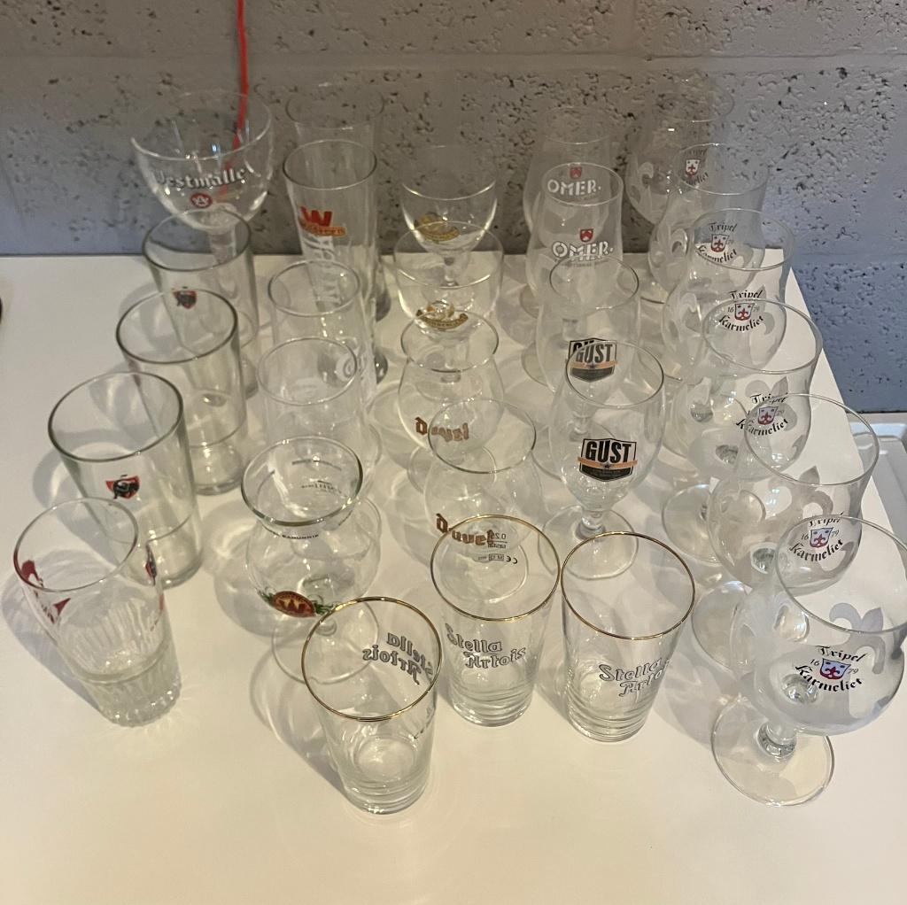 Lot Bierglazen, Ophalen of Verzenden, Zo goed als nieuw, Bierglas
