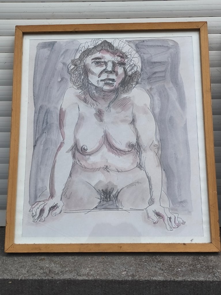 Technique mixte femme de d josse, Antiquités & Art, Art | Peinture | Classique, Enlèvement ou Envoi, Technique mixte