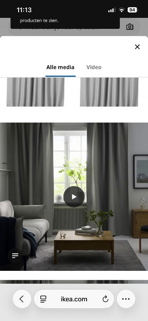 Gordijnen IKEA Vilborg grijs (Nieuwstaat), Huis en Inrichting, Ophalen, 100 tot 150 cm, 200 cm of meer, Zo goed als nieuw