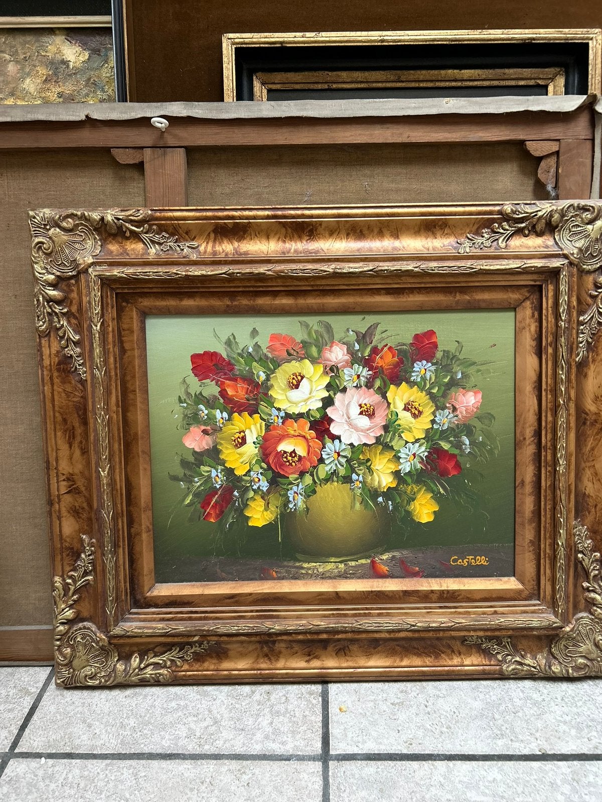 Peinture nature morte, Enlèvement, Technique mixte, Nature morte, Encadré