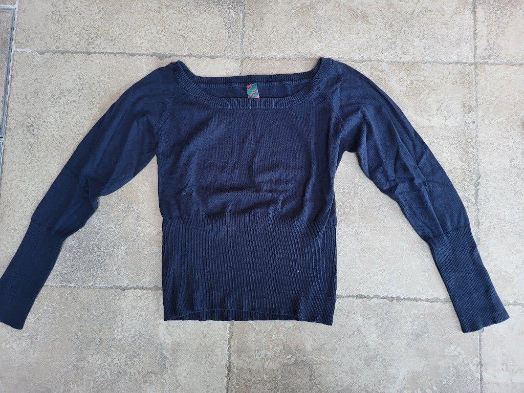 Mooie blauwe boothals trui mt Large, Blauw, Zara, Maat 42/44 (L), Ophalen of Verzenden
