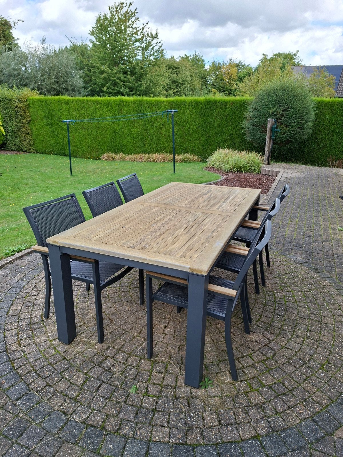 Tuinset tafel + 8 stoelen, Jardin & Terrasse, Ensembles de jardin, Table à dinner, Salons de jardin, 8 places, Utilisé