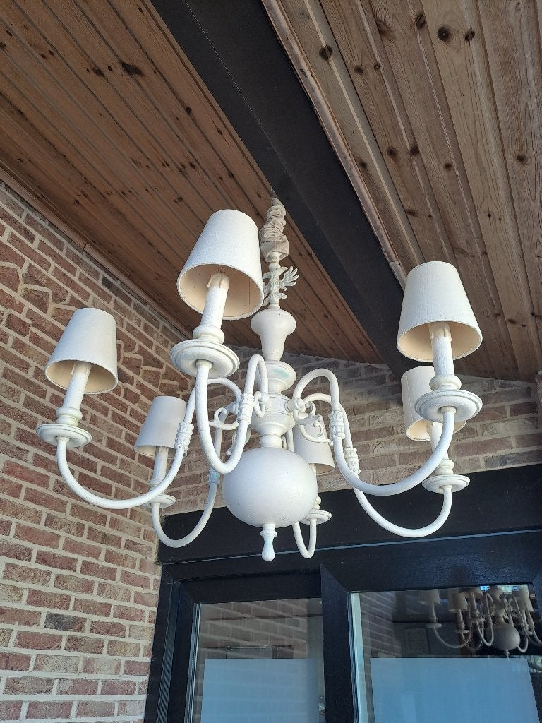 lustre à 6 lumières et capuchons, Enlèvement, Utilisé
