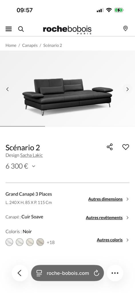 Roche et bobois scenario, Ophalen, Gebruikt, Comtemporain, sculptural, 150 cm of meer