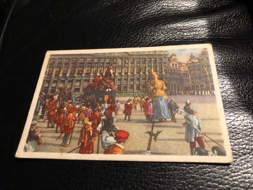 Chromo belgische folklore n52 - brussel - ommegang 1935, Ophalen of Verzenden