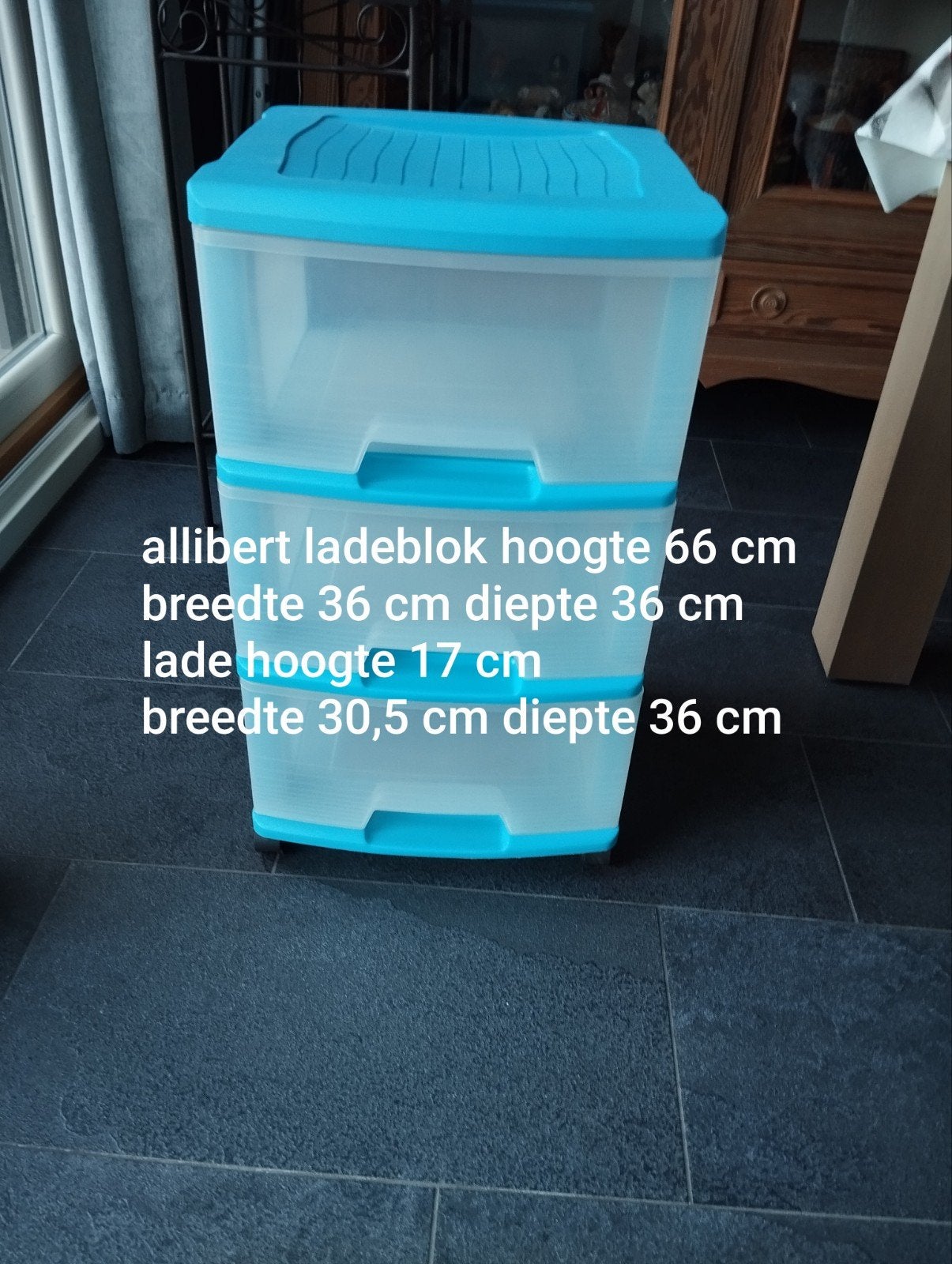 Caisson à tiroirs Allibert sur roulettes, en bon état, 7 piè, Maison & Meubles, Enlèvement