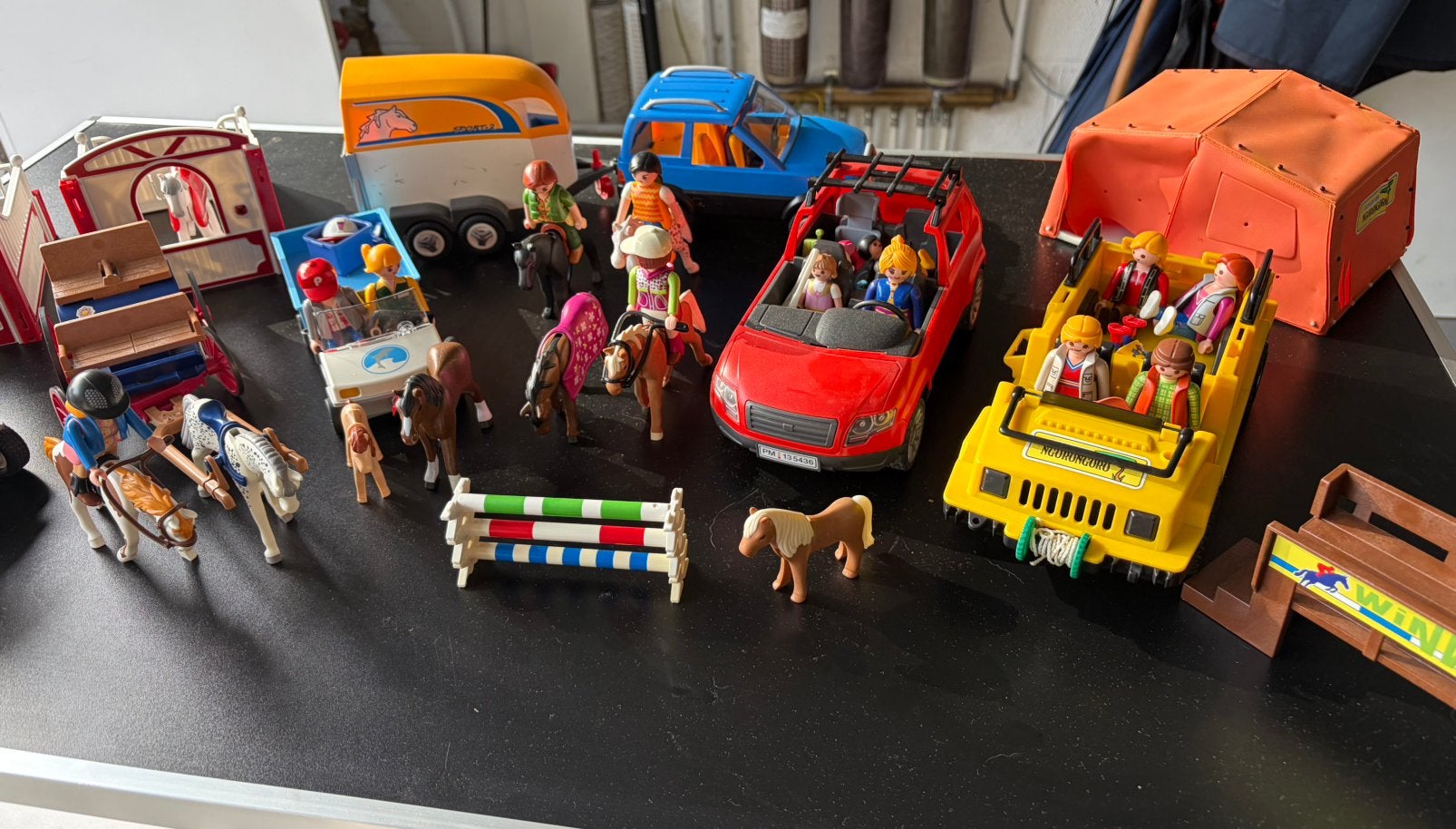 Playmobil chevaux et auto, Enlèvement, Utilisé