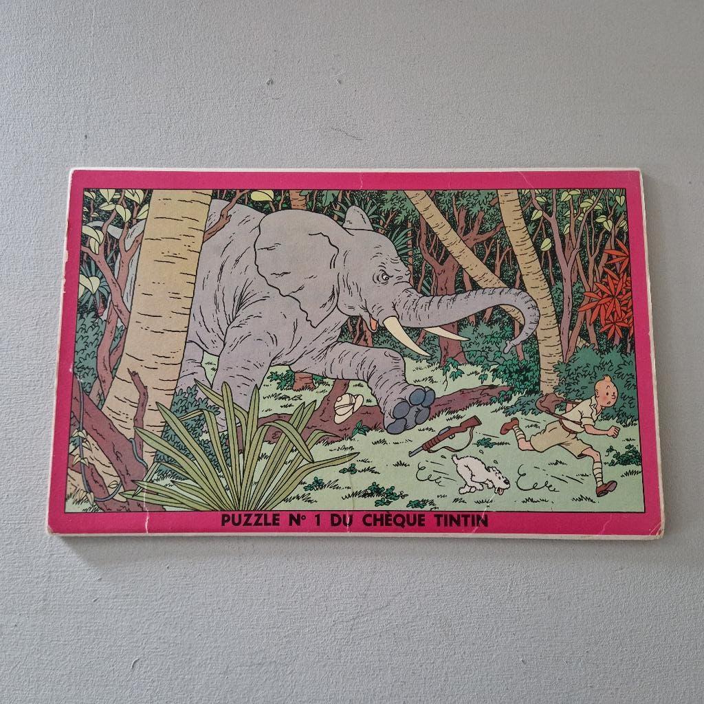 Kuifje / Tintin puzzel uit de jaren 50, Ophalen of Verzenden, Kuifje, Zo goed als nieuw, Boek of Spel