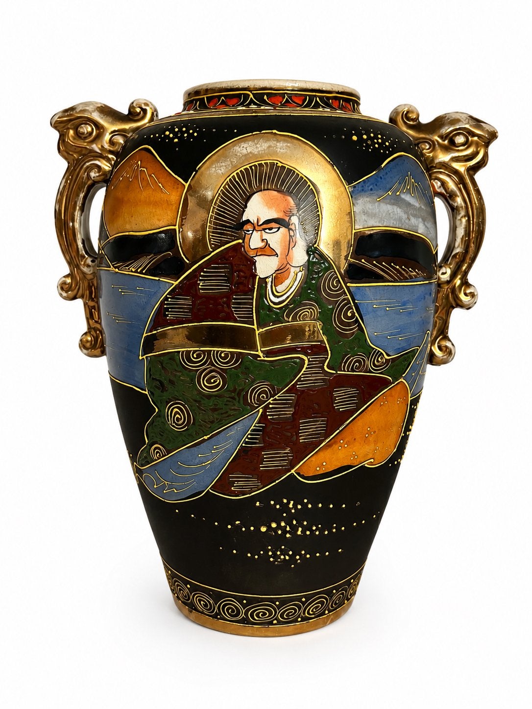 Vase chinois peint à la main de style Satsuma, Enlèvement ou Envoi