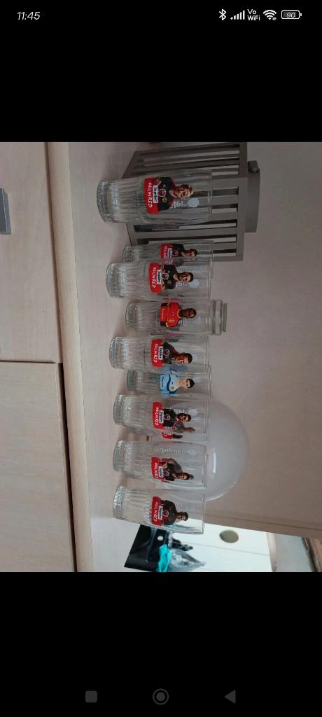 13 verres Jupiler diables rouges Belgique, Collections, Marques de bière, Enlèvement ou Envoi, Jupiler
