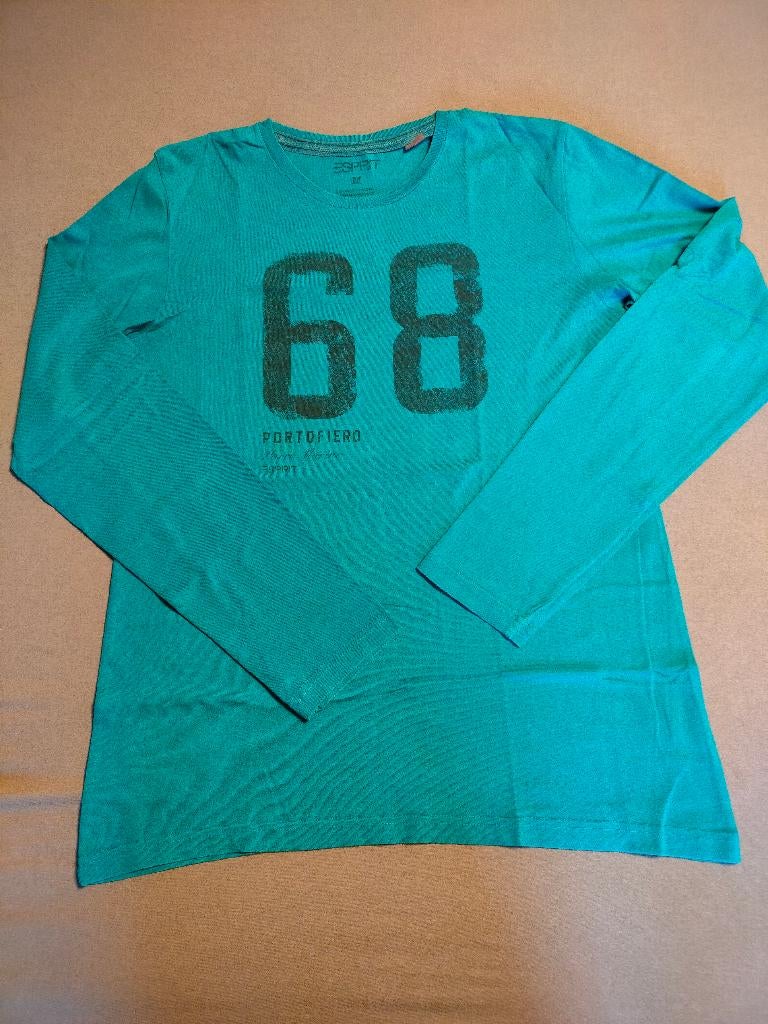 Longsleeve heren Esprit - maat M, Ophalen of Verzenden, Gedragen, Maat 48/50 (M), Blauw