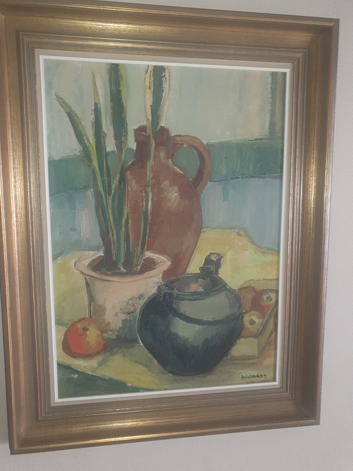 mooi stil leven met mooie brede kader, Antiek en Kunst, Ophalen, Stilleven
