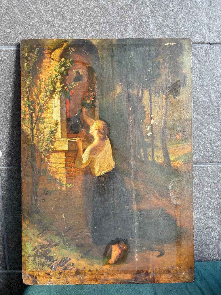 Peinture ancienne sur panneau, Enlèvement ou Envoi