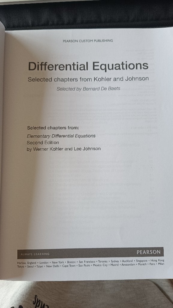 Elementary Differential Equations, Ophalen, Gelezen, Hoger Onderwijs, Kohler and Johnson
