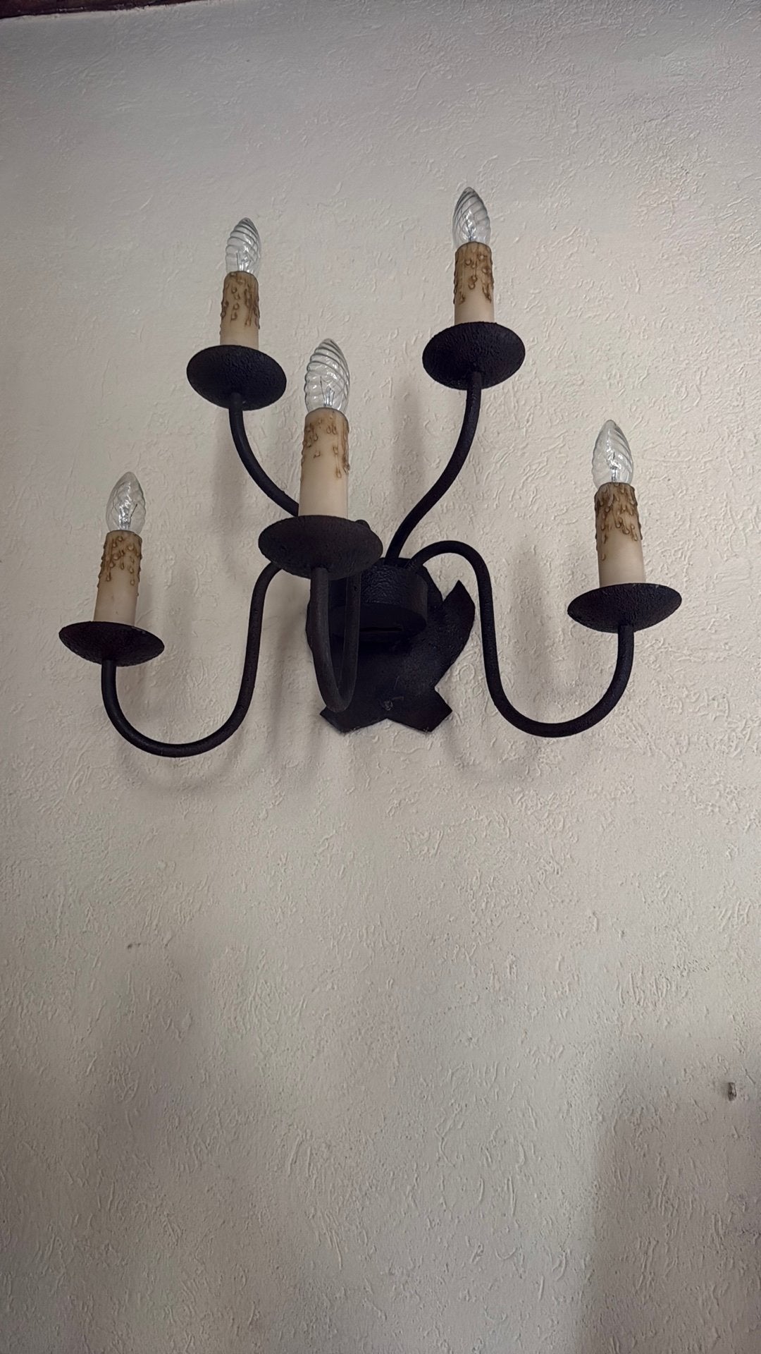 Lustre en fer forgé 5 branches, Enlèvement, Comme neuf