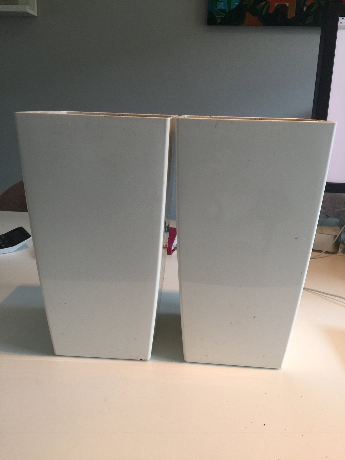 Elho milano diamond 15cm/ 4,5l goede staat 2stuks wit, Ophalen, Zo goed als nieuw, Wit