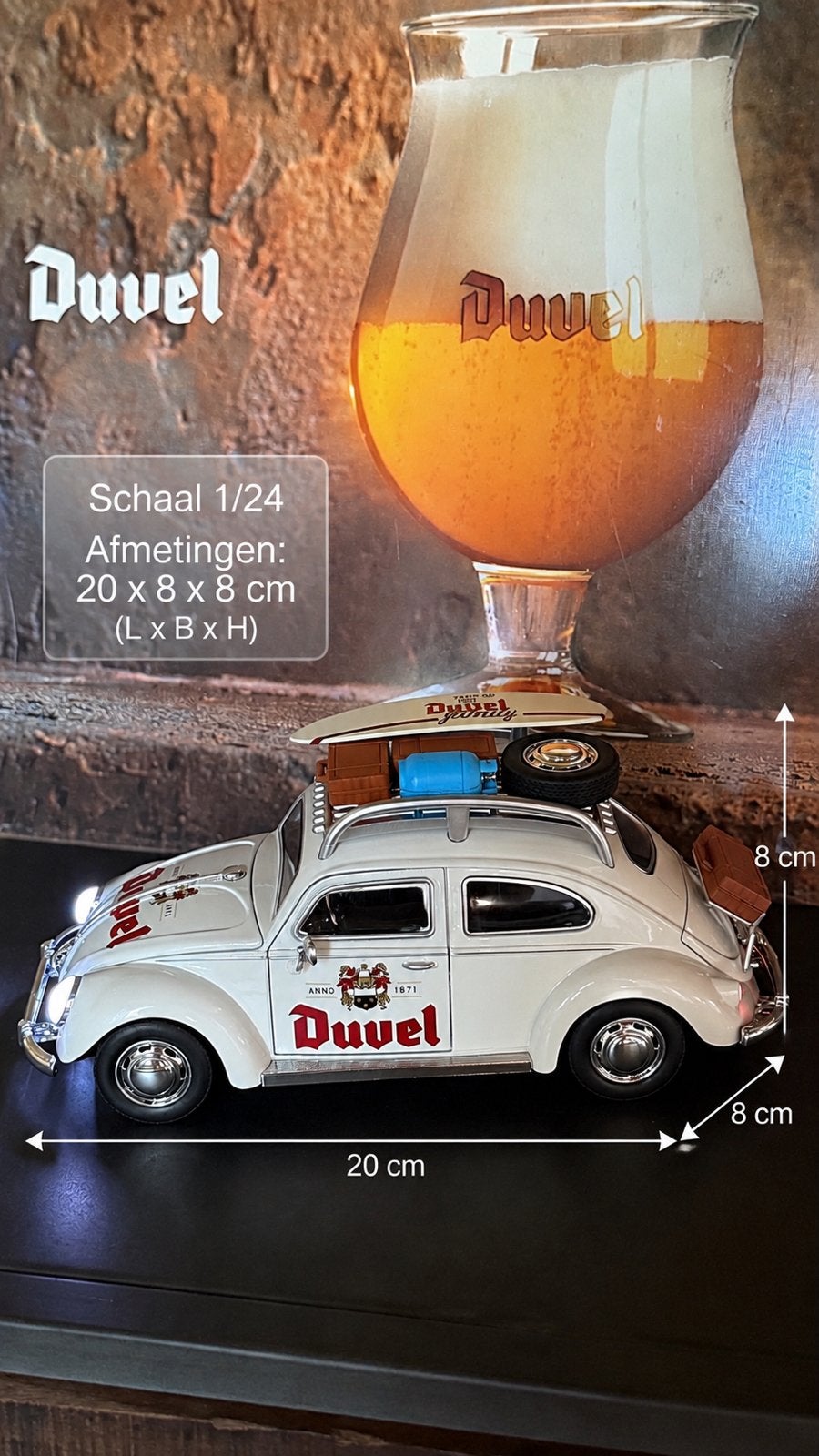 Duvel VW kever mooi in de verzameling, Verzamelen, Biermerken, Ophalen of Verzenden, Zo goed als nieuw, Duvel
