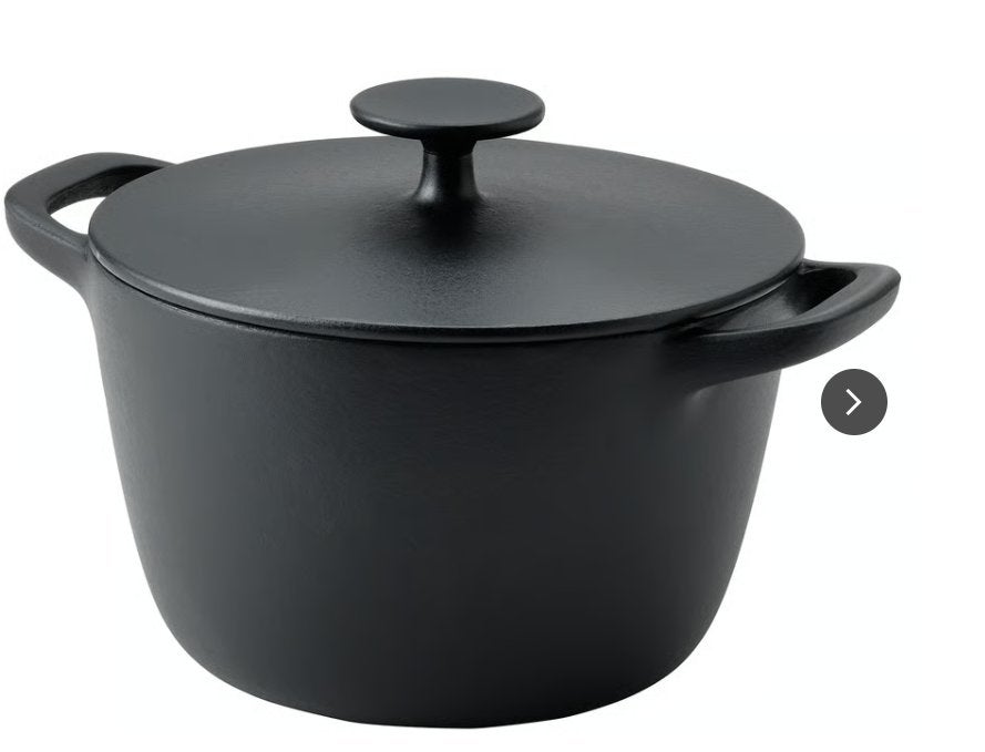 2 gietijzeren kookpotten Vardagen Ikea, Gebruikt, Gietijzer, Keramische plaat, Ophalen
