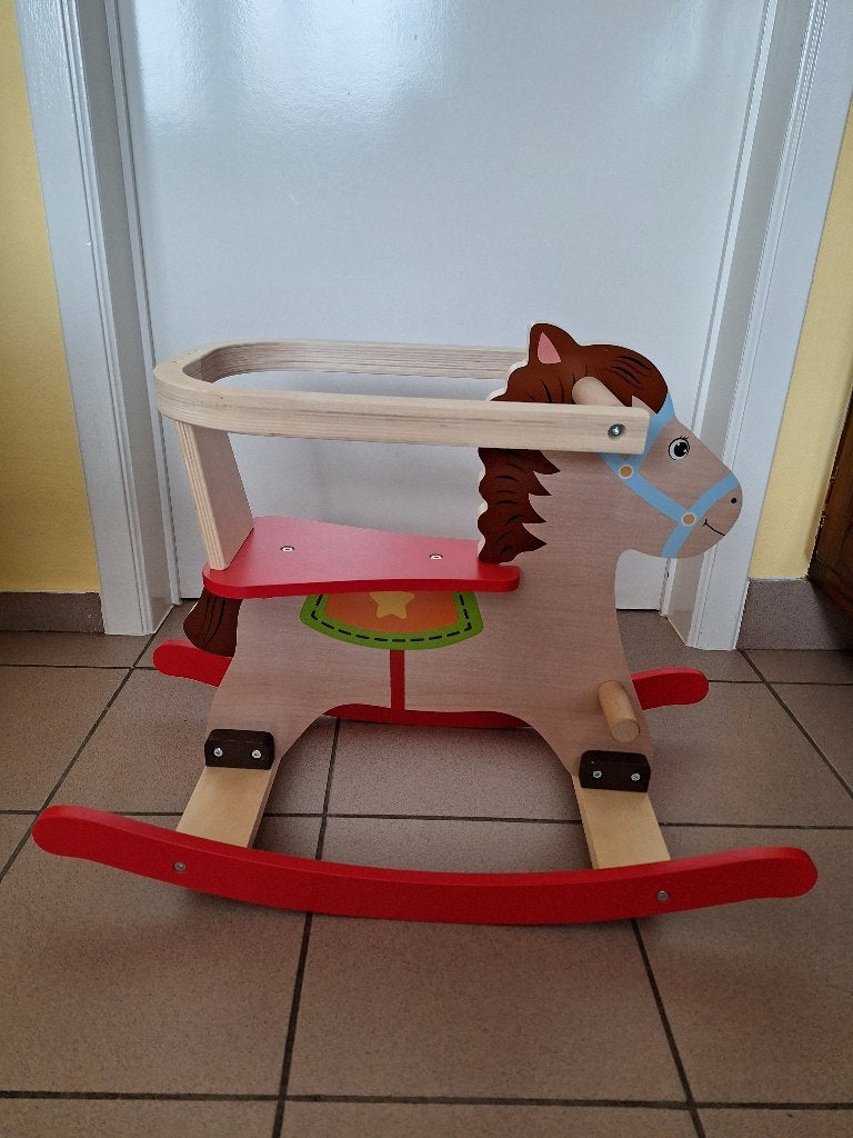 Houten schommelpaard, Kinderen en Baby's, Speelgoed | Houten speelgoed, Ophalen, Nieuw, Rij- of Hobbelspeelgoed