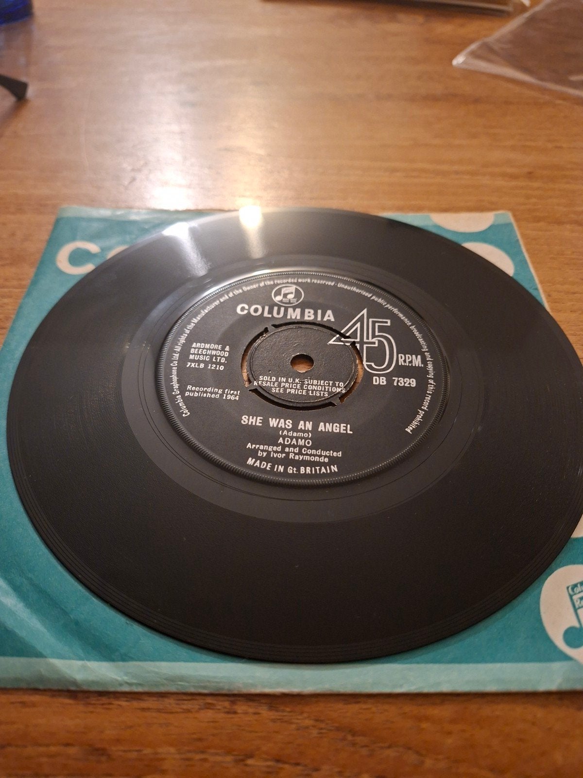 Vinyl - Single Adamo: She was an Angel, 1964,  Near Mint., Ophalen of Verzenden, Zo goed als nieuw, 7 inch, Overige genres