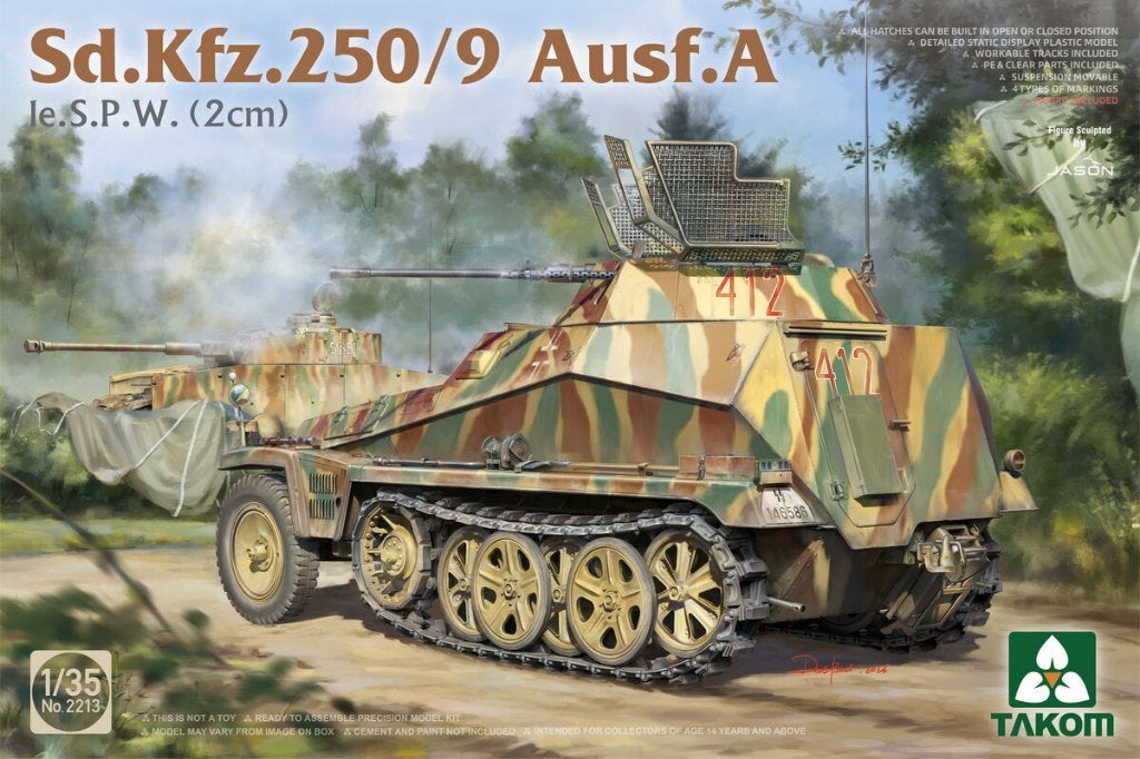 TAKOM 2213 Sd.Kfz. 250/9 Ausf. A Ie. S.P.W (2cm) éch. 1/35, Neuf, Autres marques, Tank, Enlèvement ou Envoi