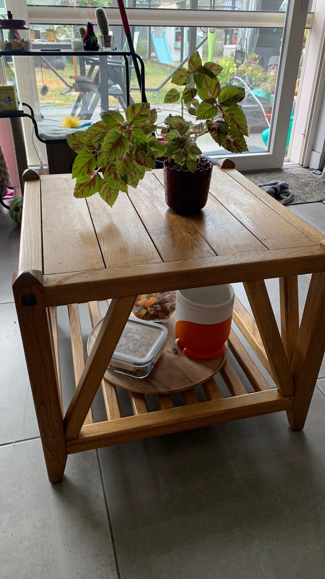 Vol eiken salontafel interiors, Ophalen, Zo goed als nieuw