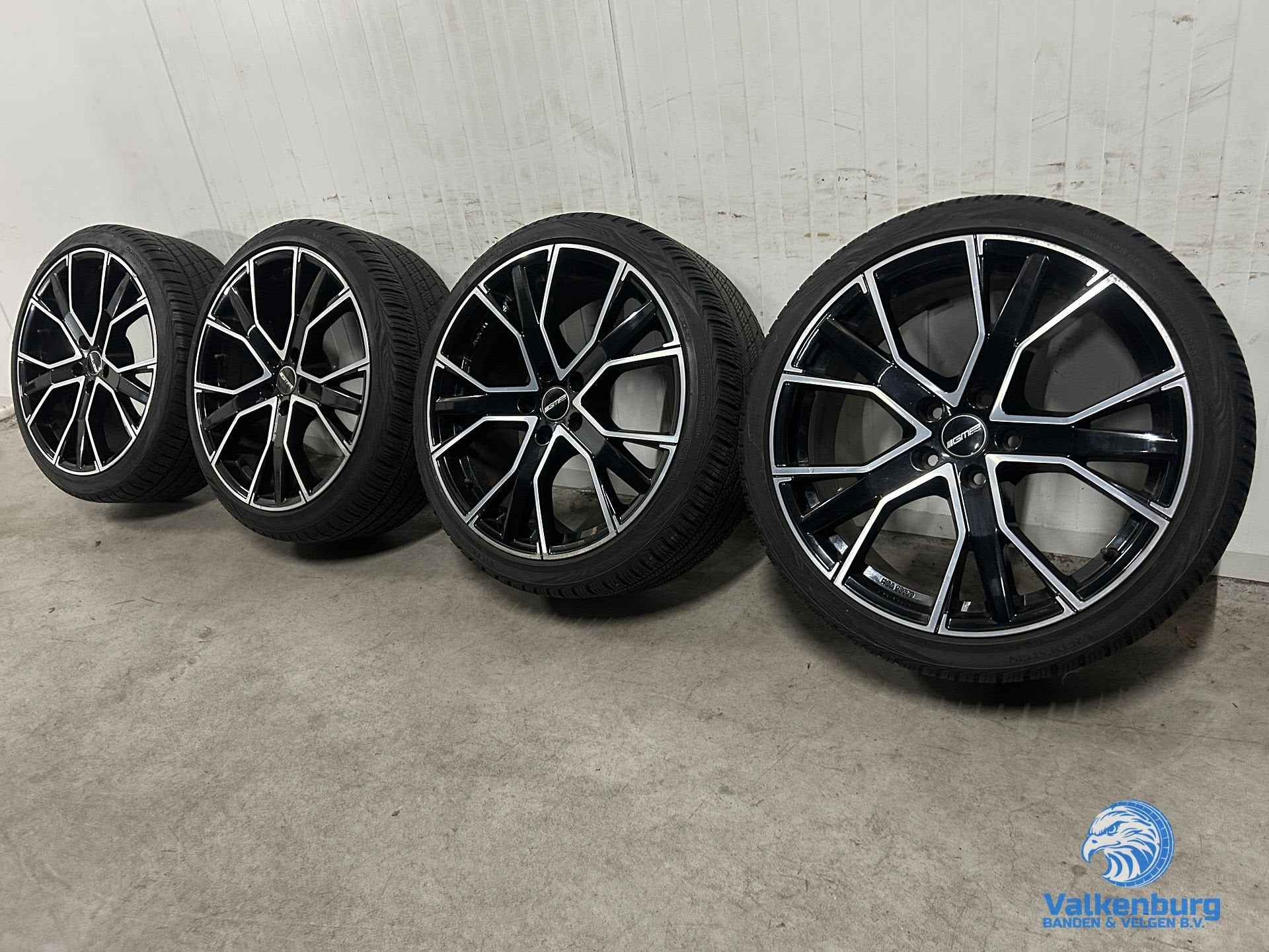7-8mm!  Audi A3 VW Caddy Golf Leon 19 inch zwarte GMP Gunner, Auto-onderdelen, Banden en Velgen, 19 inch, Gebruikt, -, -