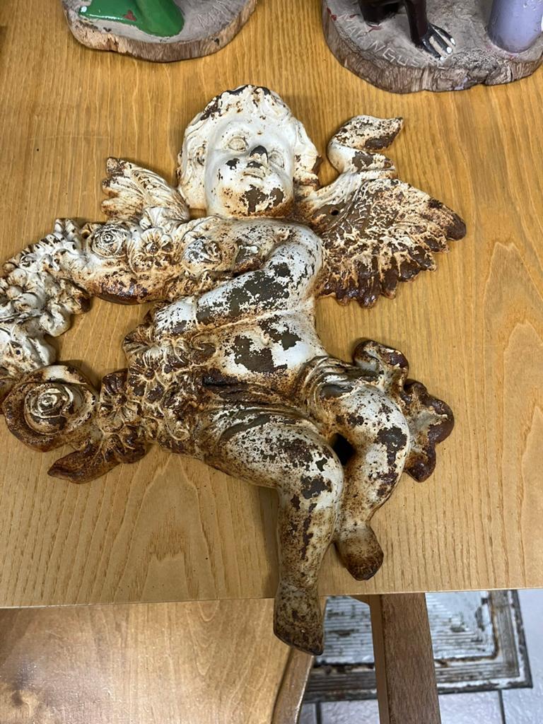 Paar metalen Franse Cherubijnen, Ophalen of Verzenden