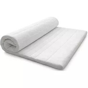 Surmatelas pour 2 personnes (180 x 200 cm), housse lavable, Comme neuf, Enlèvement, Respirant, Blanc