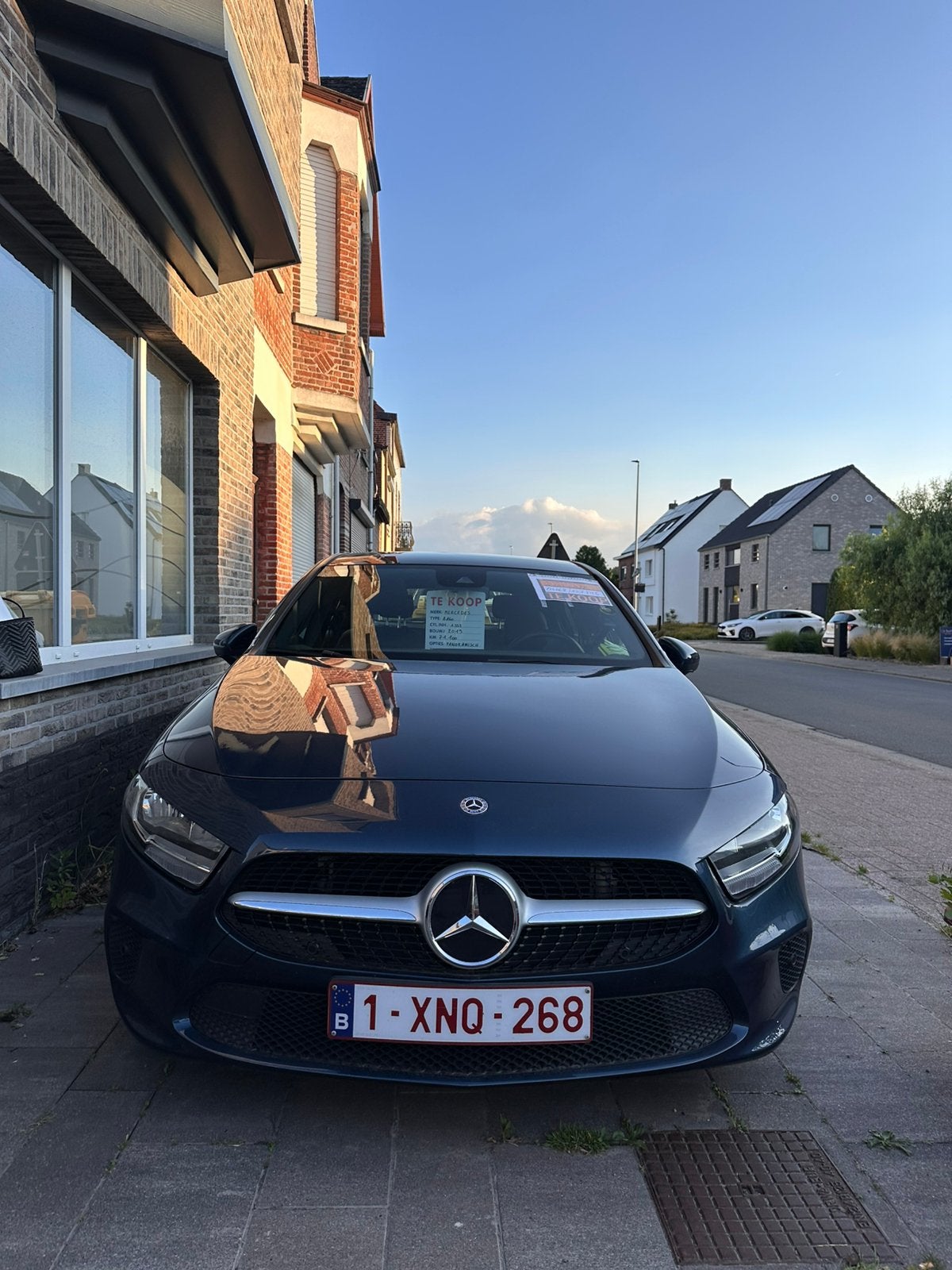 Mercedes A Klasse Panoramisch, Auto's, Mercedes-Benz, Voorwielaandrijving, Parkeerassistent, Blauw, Leder