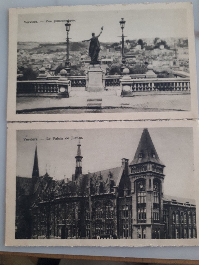 2  PC's VERVIERS /panorama& palais justice +- '20 Ref.E97, Ophalen of Verzenden, 1920 tot 1940, Ongelopen, Luik