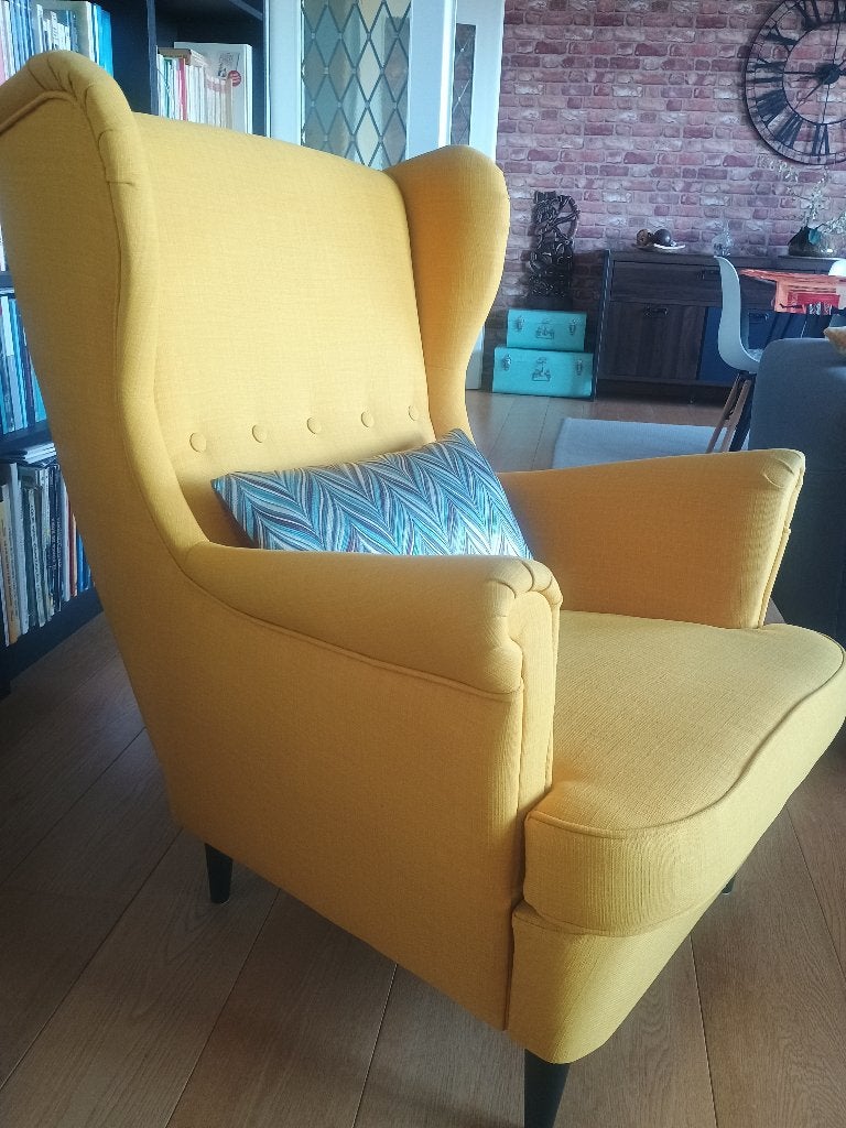 Fauteuil jaune IKEA, 75 à 100 cm, Comme neuf, Enlèvement, IKEA