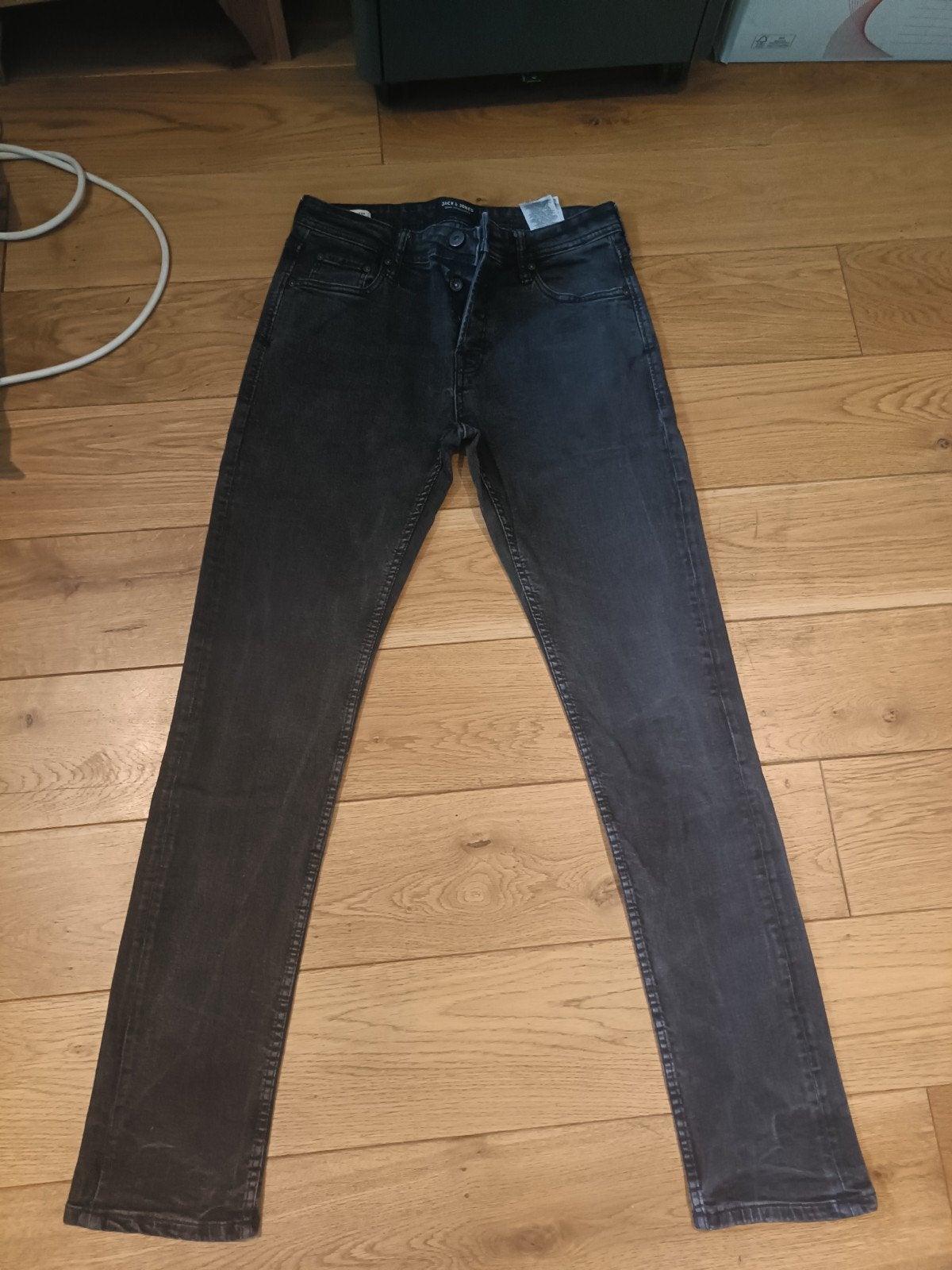 zwarte jeansbroek, Kleding | Heren, Spijkerbroeken en Jeans, Zwart, Ophalen of Verzenden, Gedragen, Jack&Jones
